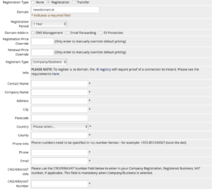admin register domain